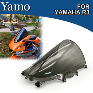 กระจกหน้ารถจักรยานยนต์ สีเทา สีดํา สําหรับ Yamaha R3 2019-2022