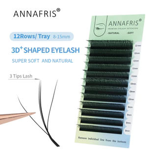Annafris ขนตาปลอม 3D W สามแกน นุ่ม เป็นธรรมชาติ รูปตัว W 3D