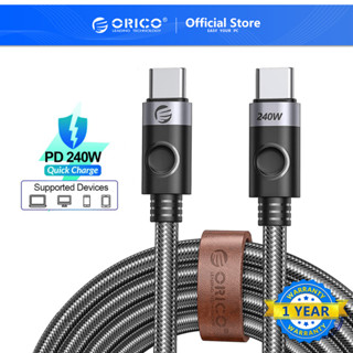 Orico สายเคเบิลไนล่อนถัก USB C เป็น USB C 240W Type C เป็น Type C 48V 5A สําหรับ MacBook Pro iPad Pro Samsung Pixel