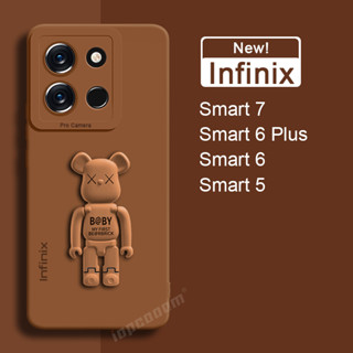 เคสโทรศัพท์มือถือ ซิลิโคนนิ่ม ป้องกันกล้อง แบบเต็ม ลายหมี สําหรับ Infinix Smart 7 6 Plus 5 3 64 2 32