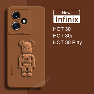 เคสโทรศัพท์มือถือ ซิลิโคนนิ่ม กันรอยกล้อง ลายหมี สําหรับ Infinix Hot 30 Play 30i 20i 20S Hot 20 5G 4G