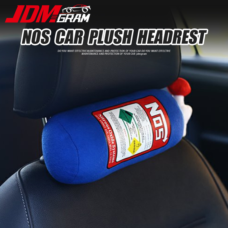 JDMGRAM JDM/NOS หมอนรองศีรษะรถที่นั่งอัตโนมัติ 300*90 มม.Plushie หมอน Racing หมอนรองคอหัวเบาะรถยนต์อุปกรณ์ตกแต่งภายใน