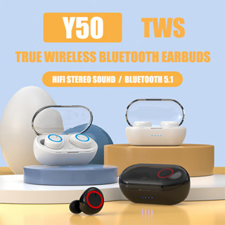 Y50 TWS หูฟังบลูทูธไร้สาย HIFI สเตอริโอ ป้องกันเสียงรบกวน พร้อมไมโครโฟน กันน้ํา สําหรับสมาร์ทโฟน