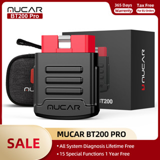 Mucar BT200 Pro เครื่องสแกนเนอร์ OBD2 บลูทูธ สําหรับรถยนต์