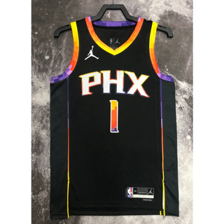 hot pressed 2023 nba Phoenix Suns  No.1 Booker black limited basketball jersey