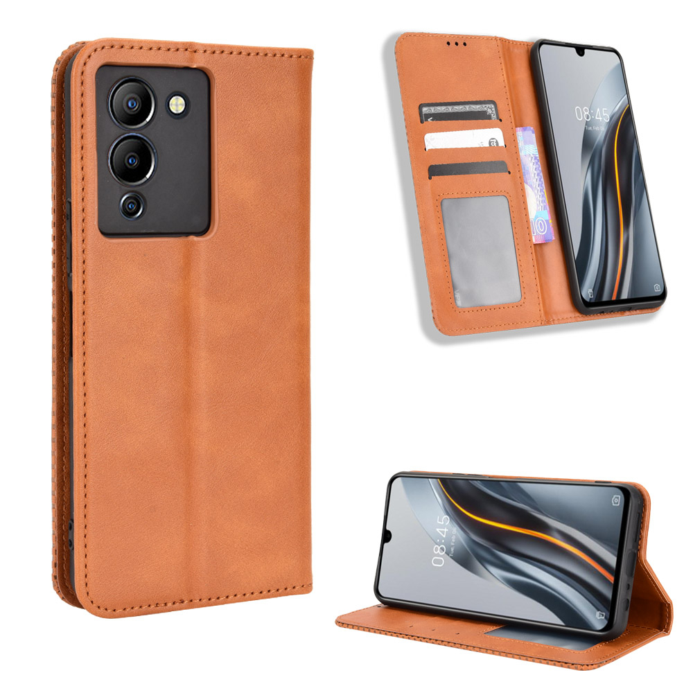 เคส Case for Infinix Hot 70 60 50 Pro+ 50i 40i 30i Note Edge 60 50 50S 40 Pro Plus 40X 30 5G 12i 4G Note60 NoteEdge5g hot70 เคสโทรศัพท์หนัง TPU ฝาพับแม่เหล็ก พร้อมช่องใส่บัตร สําหรับ Retro Leather Case Flip Cover Magnetic Wallet ซองมือถือ ฝาพับหนัง CKFU ราคา ถูกที่สุด ดีลบีเคเค แกลเลอรีภาพที่ 9