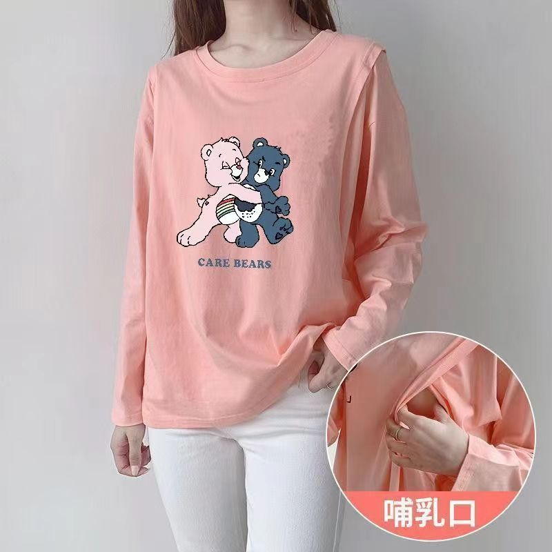 เสื้อให้นมบุตรแขนยาว ✨ ทรงหลวมใส่สบาย! สำหรับแม่ตั้งครรภ์-หลังคลอด ผ้าฝ้ายนุ่ม 适合春秋季 ราคาพิเศษ
