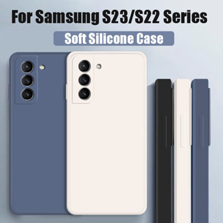 เคสซิลิโคนนิ่ม พร้อมฝาครอบเลนส์กล้อง สําหรับ Samsung S23 S22ultra A53 M53 Note 10plus Note 20 ultra