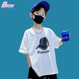 Bxpb เสื้อแขนสั้นลําลอง ผ้าฝ้าย พิมพ์ลาย ทรงหลวม คุณภาพสูง แฟชั่นฤดูร้อน สําหรับเด็ก ไซซ์ 120-170