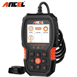 Ancel HD601 OBD2 เครื่องสแกนเนอร์วินิจฉัย อ่านโค้ด 6 9 16 PINS OBD 2 ดีเซล สําหรับรถบรรทุก