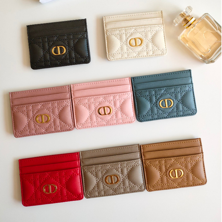 [พร้อมกล่อง] Dior Dior Caro กระเป๋าใส่บัตรห้าช่อง หนัง ซีดี ขนาดเล็ก สําหรับผู้หญิง