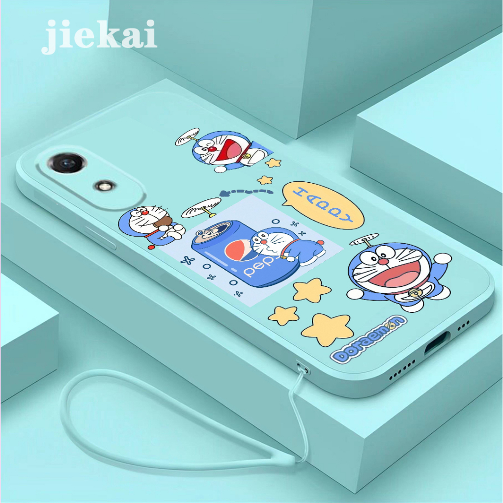 เคส OPPO A17Kโทรศัพท์มือถือ ซิลิโคน กันกระแทก ลายการ์ตูนแมวโดราเอมอนน่ารัก สําหรับ