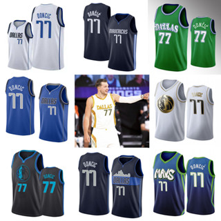 เสื้อกีฬา ปักลาย Dallas Mavericks 77 Doncic Jersey