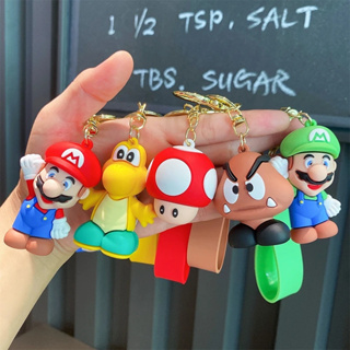 พวงกุญแจ จี้ตุ๊กตาฟิกเกอร์ PVC รูปการ์ตูน Super Mary Series Mario Bros Luigi Toad Yoshi Bowser ของเล่นสําหรับเด็ก