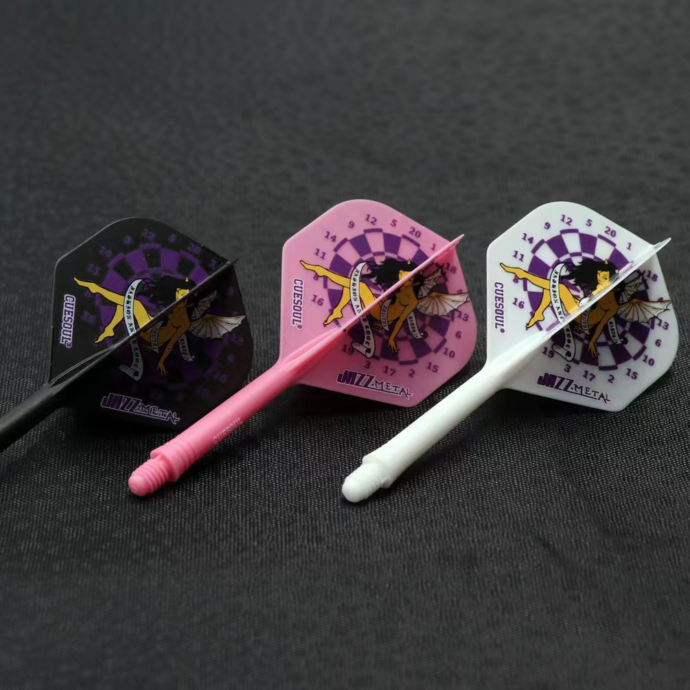 Cuesoul JAZZ-METAL AK5 Integrated Dart Shaft และ Flights,ชุด 3 ชิ ้ น