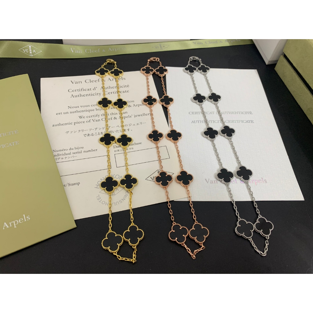 ใหม่ V&C*A สร้อยคอโซ่ จี้ดอกไม้ หญ้าสี่ใบ สิบ ดอกไม้ แฟชั่น และสง่างาม สําหรับผู้หญิง