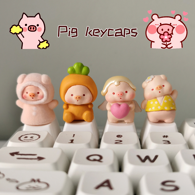 【Keycap】ปุ่มกดคีย์บอร์ด ลายการ์ตูนหมู ESC สําหรับตกแต่งคีย์บอร์ด