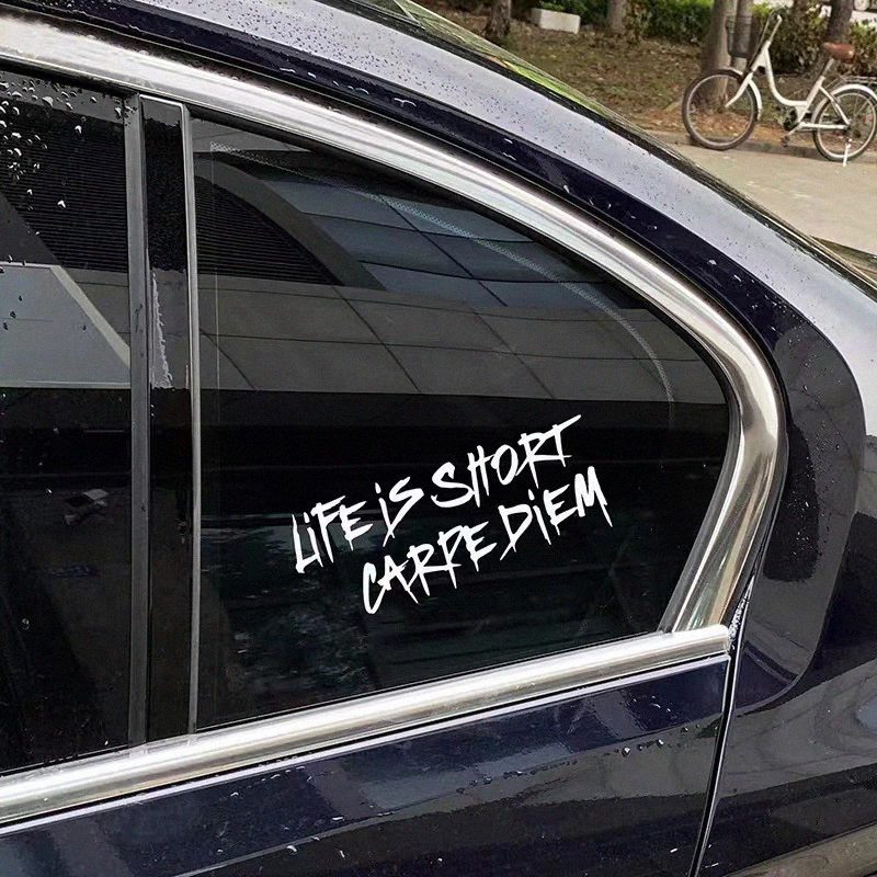 [P-A687] Life Bitter Short Timely Happy สติ๊กเกอร์ติดรถยนต์สะท้อนแสงสติ๊กเกอร์ตกแต่งมอเตอร์ไซค์ไฟฟ้า