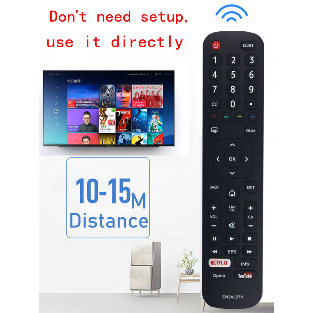ใหม่ EN2AL27H สําหรับ Hisense LED LCD สมาร์ททีวีรีโมทคอนโทรล NETFLIX YouTube 43N3000 50N3000 55N3000