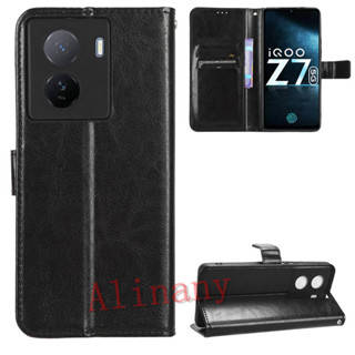 เคสสำ Vivo IQOO Z7 5G Case Flip PU Leather Phone Casing Vivo IQOOZ7 คสโทรศัพท์มือถือ Back Cover