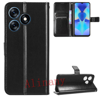 เคสสำ Tecno Spark 10 4G Case Flip PU Leather Phone Casing Tecno Spark10 คสโทรศัพท์มือถือ Back Cover