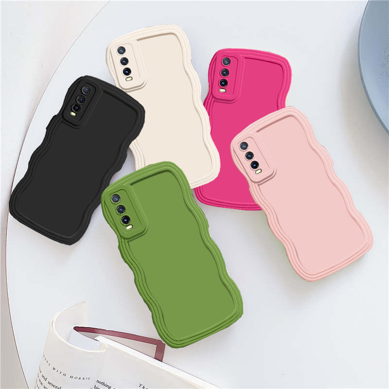 เคสโทรศัพท์มือถือแบบนิ่ม TPU กันชนกล้อง สีแคนดี้ สําหรับ Vivo Y20 Y12S Y20i Y50 Y30 Y15S Y21 Y33S Y77 Y35 V23 V23E
