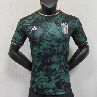 เสื้อกีฬาแขนสั้น ลายทีมชาติฟุตบอล Italy Player Version 23/24 ชุดเยือน สีเขียว สําหรับผู้ชาย