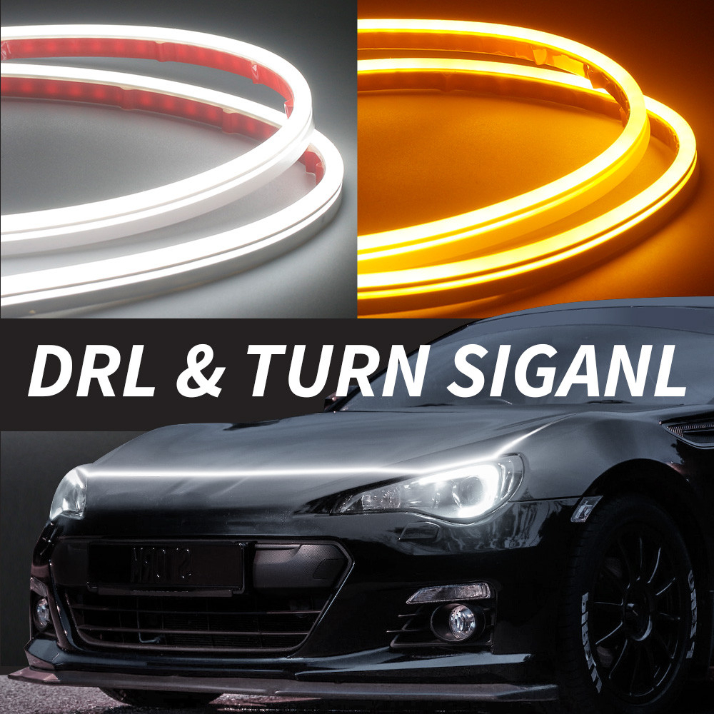 1.8m 71-in 1.5m 59-in LED Auto Car Hood ไฟ Strip Universal โคมไฟ Ambient ไฟสําหรับรถเลี้ยวสัญญาณไฟวิ