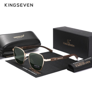 Kingseven 2023 แว่นตากันแดด ไม้มะเกลือ โพลาไรซ์ ป้องกันรังสียูวี 400 สไตล์เรโทร สําหรับผู้หญิง และผู้ชาย