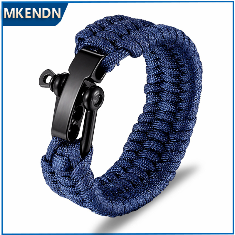 Mkendn ผู้ชาย Multi-function Paracord Survival สร้อยข้อมือกลางแจ้ง Camping Rescue เชือกฉุกเฉินสร้อยข้อมือสําหรับผู้ชายผู้หญิง