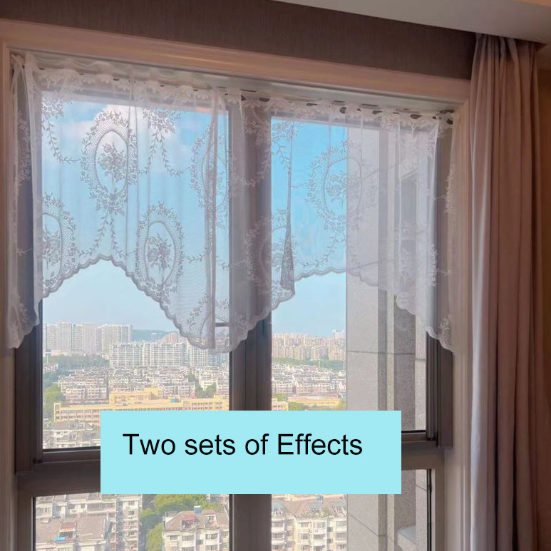 แนะนำ ผ้าม่าน ผ้าม่านประตู แบบสั้น แต่งลูกไม้ สําหรับตกแต่งห้องนั่งเล่น ราคาพิเศษ มีเก็บเงินปลายทาง