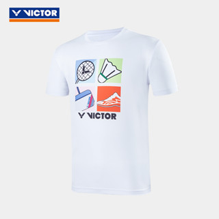 Victor เสื้อยืดแขนสั้น ผ้าถัก ระบายอากาศ ดูดซับเหงื่อ แห้งเร็ว T-30025