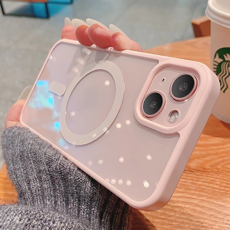เคสโทรศัพท์มือถืออะคริลิค กันกระแทก แบบแม่เหล็กไร้สาย สําหรับ iPhone16 Pro Max 16 Plus15 ProMax 14 Pro Max 13 11 12 Pro Max Xs XR 7 8 Plus