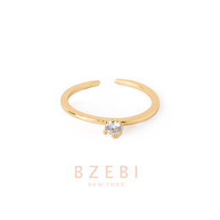 Bzebi แหวนเพชร ทอง 18k ปรับได้ ป้องกันสนิม สไตล์เกาหลี เครื่องประดับแฟชั่น สําหรับผู้หญิง ของขวัญวันเกิด เครื่องประดับพรีเมี่ยม พร้อมกล่อง 1041r