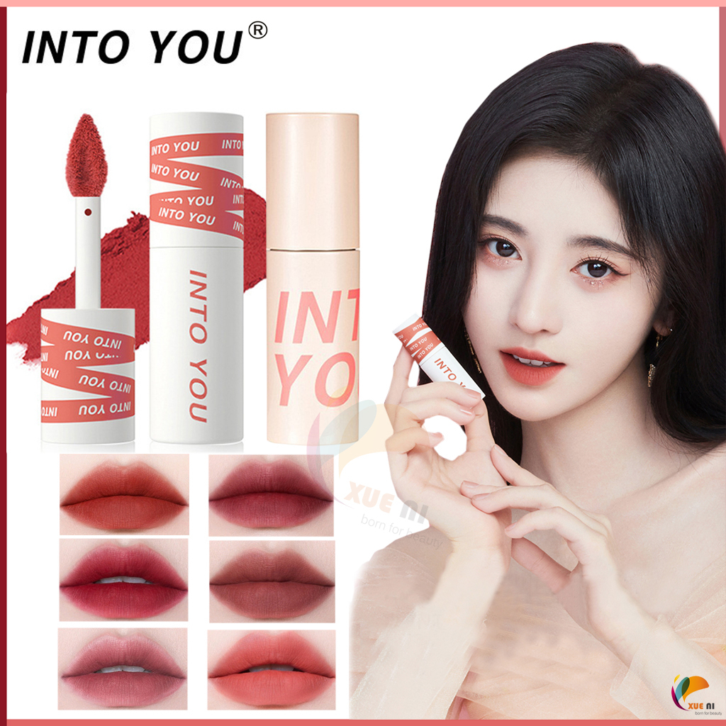 ของแท้อย่างเป็นทางการ INTO YOU Lip Mud Heroine Water Mirror Lip Glaze Lip Gloss Matte Lipstick