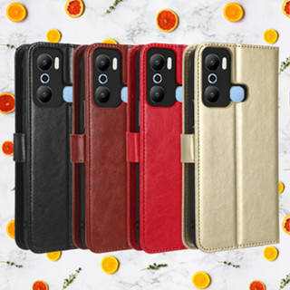 เคสโทรศัพท์หนัง ซิลิโคน ฝาพับ พร้อมช่องใส่บัตร สําหรับ Infinix Hot 20 20S 20i 30 30i play Smart 7 plus HD Note 30 X6826B