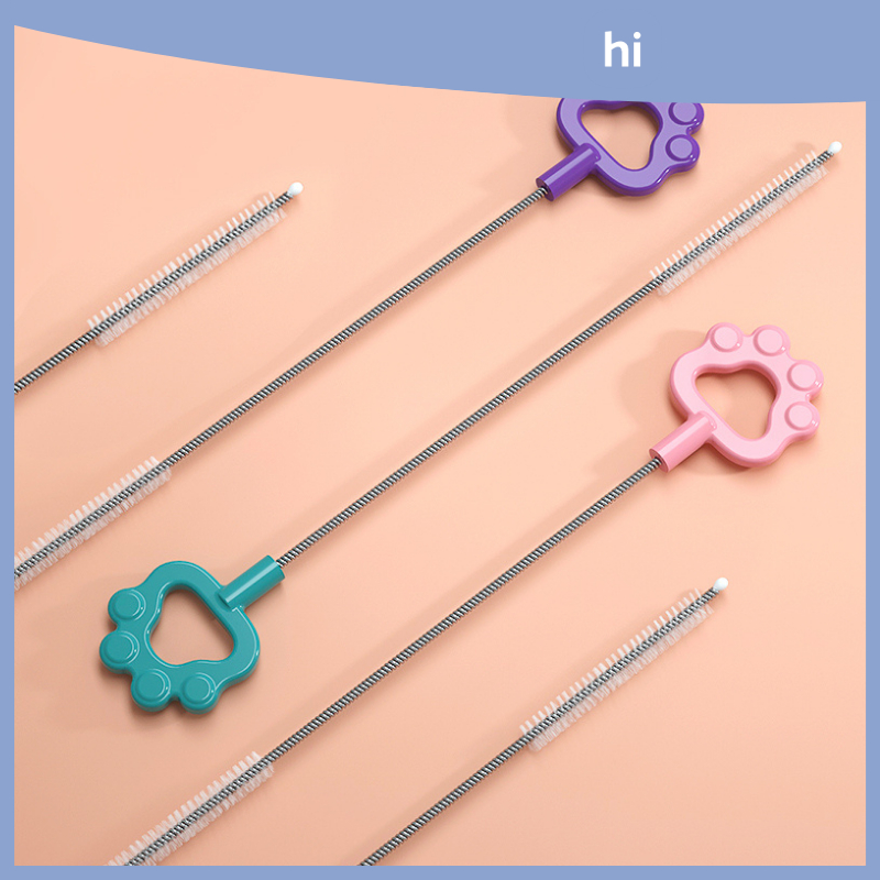 Hi HOMES แปรงทําความสะอาดขวดนมเด็กทารก หมุนได้ 360 องศา ลายหมีปาล์ม