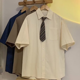 เสื้อเชิ้ตแขนสั้นลําลอง ทรงหลวม สไตล์กระโหลก สําหรับผู้ชาย