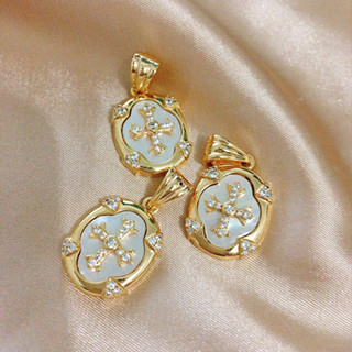 จี้สร้อยคอ สร้อยข้อมือ ชุบทองแดง 18K ประดับเพทาย