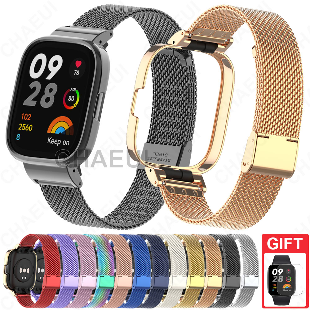 สร้อยข้อมือวงโลหะสายสแตนเลสสําหรับ Redmi Watch 5 4 3 2 Lite / Redmi Watch 3 Active/ Mi Watch Lite