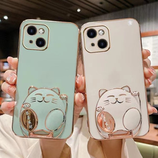 เคสซิลิโคน TPU ลายแมวร่ํารวย 6D สําหรับ iPhone 14 14 Pro 14 Pro Max 14 Plus 13 13 Pro 13 Pro Max 13 Mini