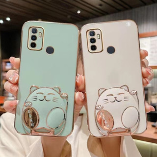 เคสซิลิโคน TPU ลายแมวร่ํารวย 6D สําหรับ Oppo A53 2020 A33 2020 A32