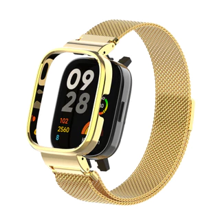 สายสแตนเลสพร้อมเคสสร้อยข้อมือวงโลหะสําหรับ Redmi Watch 6 5 4 3 2 Lite Active / Mi Watch Lite