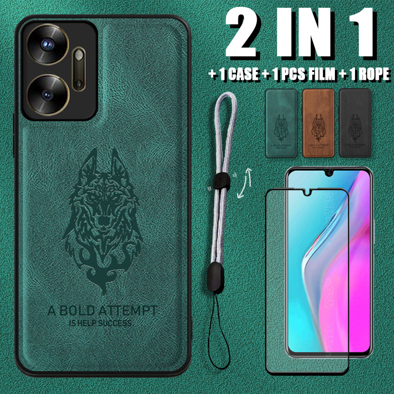2 IN 1 เคสหนังหรูหรา พร้อมเชือกปรับได้ และตัวป้องกันหน้าจอเซรามิค สําหรับ Infinix Zero 20 X6821