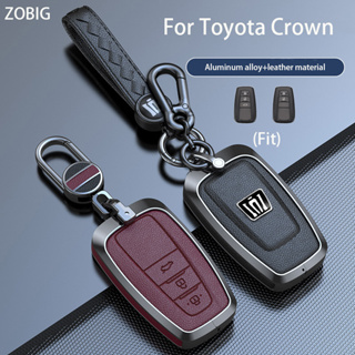 Zobig เคสกุญแจรีโมทรถยนต์ หนังอลูมิเนียมอัลลอย สําหรับ Toyota Crown KLUGER 2022 2023