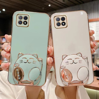 เคสซิลิโคน TPU ลายแมวร่ํารวย 6D สําหรับ Oppo A72 A52 A92