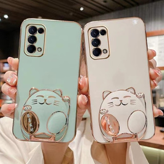 เคสซิลิโคน TPU ลายแมวร่ํารวย 6D สําหรับ Oppo Reno 5 Reno 4 4g Reno 4 Pro