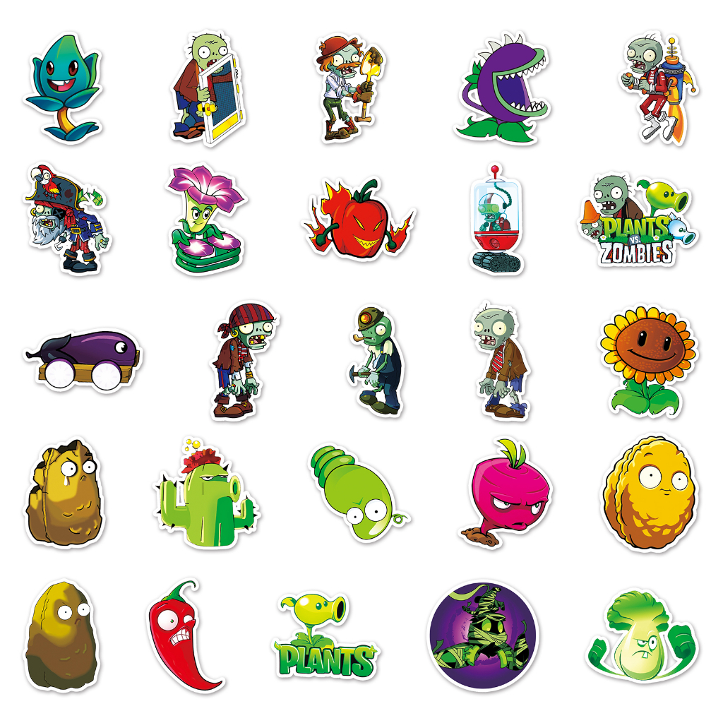 พืชตลก 50 ชิ้น VS สติ๊กเกอร์ซอมบี้กันน้ํา DIY สําหรับแล็ปท็อป/โทรศัพท์/หมวกกันน็อค/รถ/กีตาร์ Creative Decal - รูปที่ 2