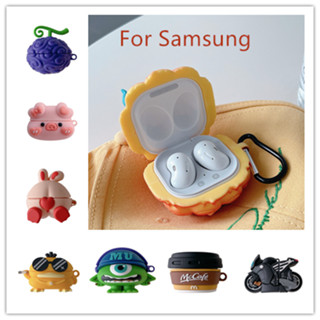 SAMSUNG เคสหูฟังบลูทูธไร้สาย แบบนิ่ม ลายการ์ตูน ONE PIECE Ace mera-mera Fruit Mike Psyduck สําหรับ Galaxy Buds 2 Pro Buds 2