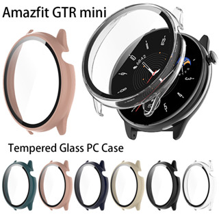 สําหรับ Amazfit GTR Mini เคสกระจกนิรภัยกันรอยหน้าจอ แบบเต็ม กรอบแข็ง PC เคสกันชน